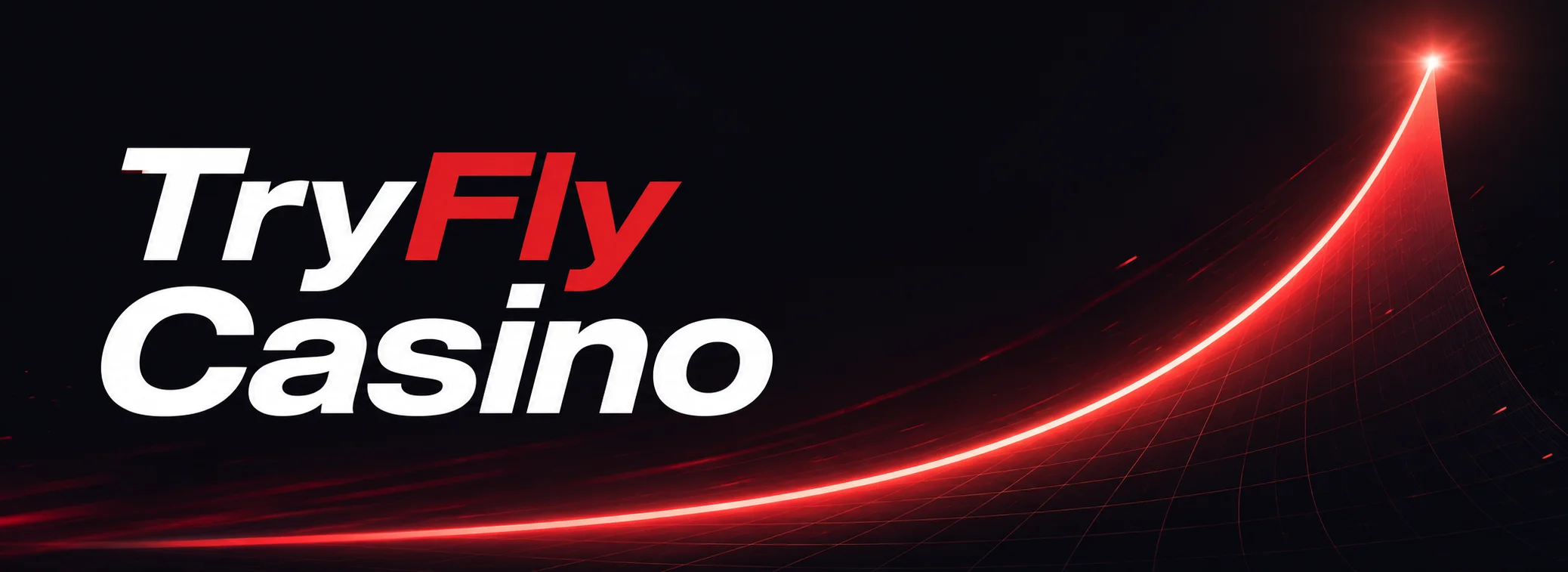 Trazo de multiplicador ascendente sobre fondo oscuro con el nombre TryFly Casino